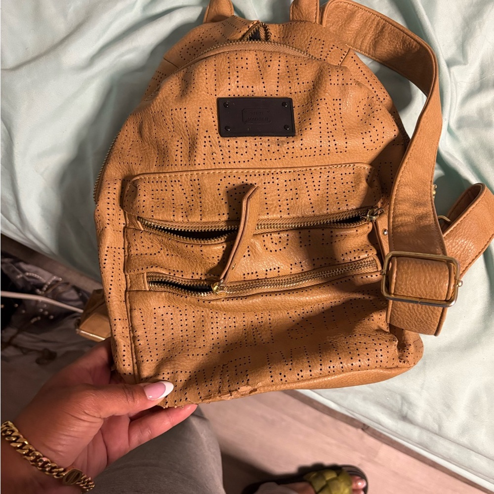 Tan Perforated Backpack